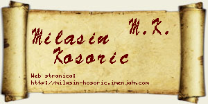 Milašin Kosorić vizit kartica